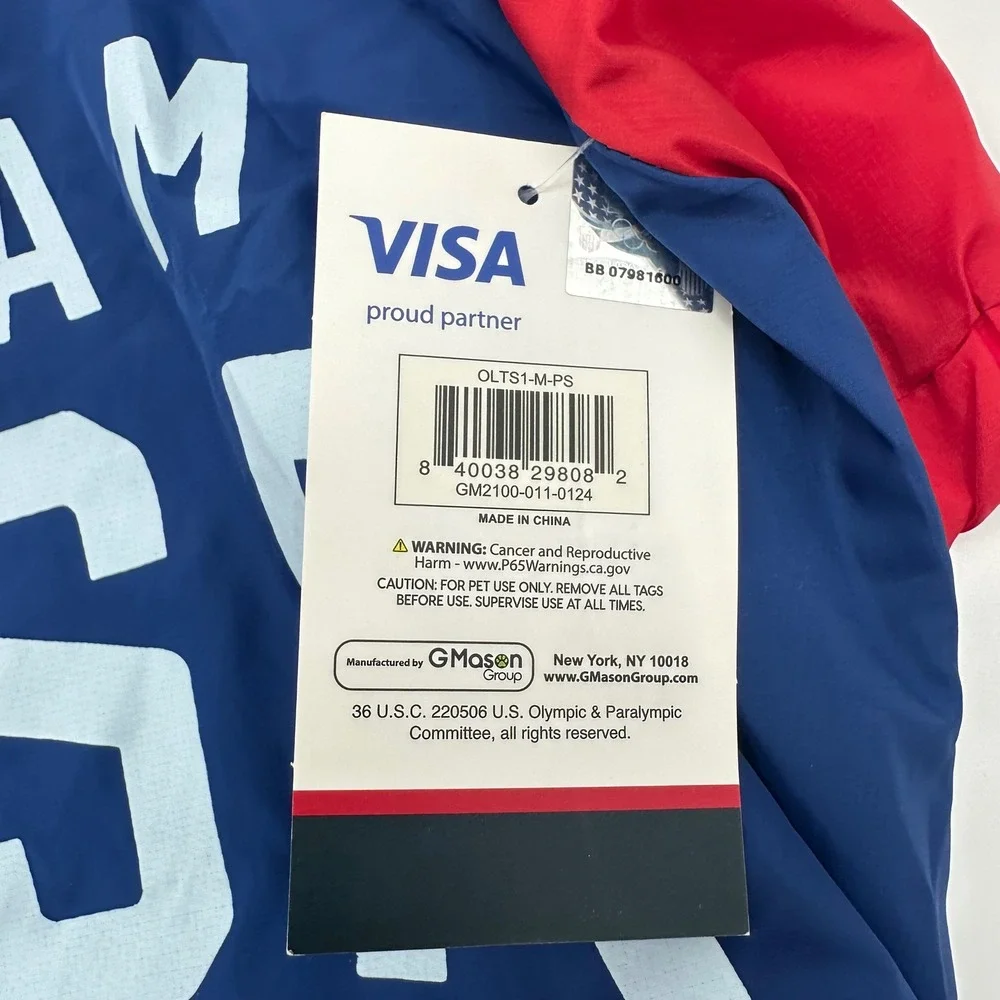 Team USA Olympics Dog Tracksuit Navy Red‎ White Pet Outfit Size Medium NWT New
